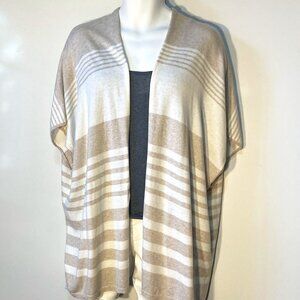 ANA SZ M Neutral Stripe Opened Cardigan Preppy Office Timeless Academia Basic